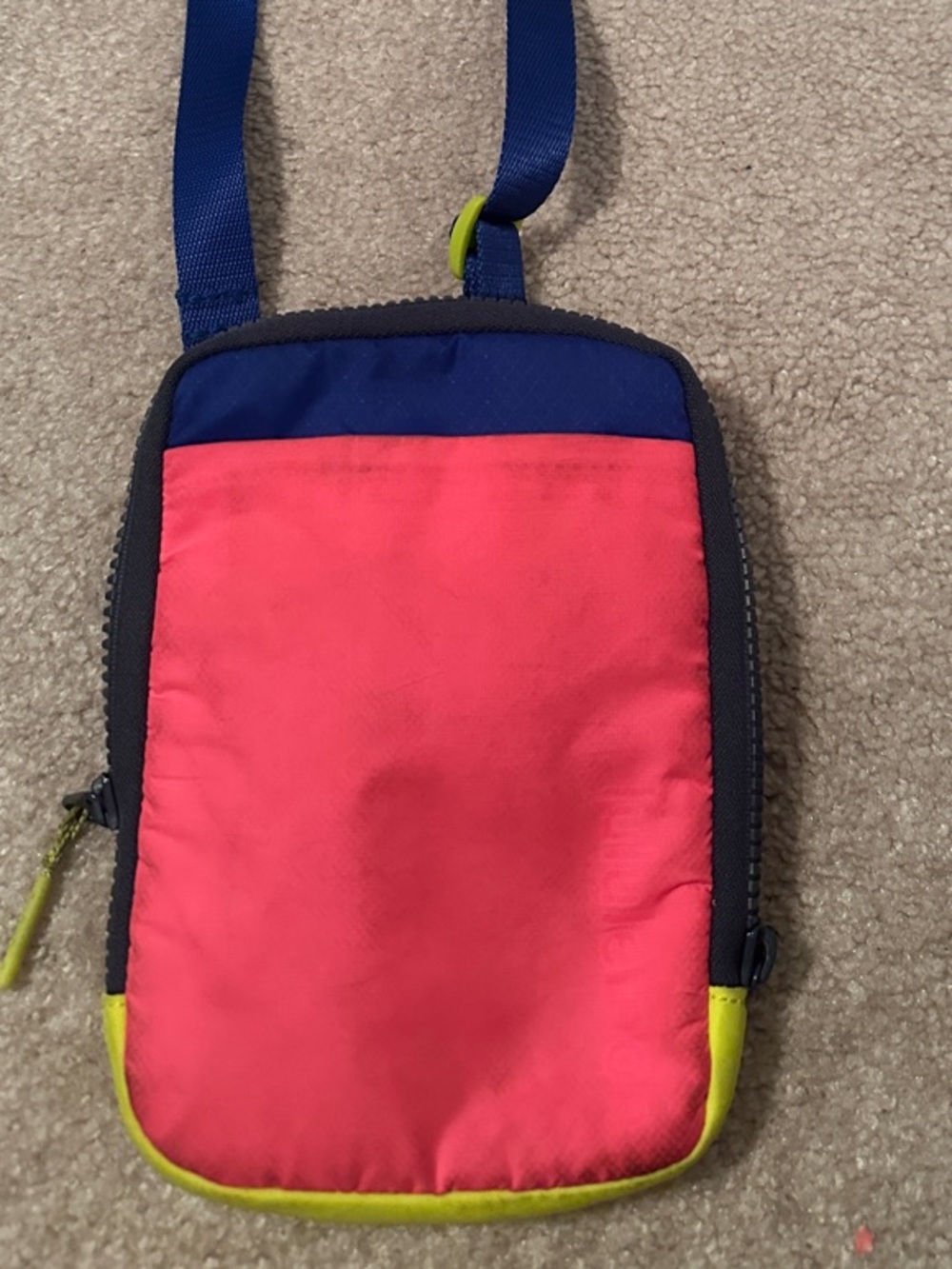 lululemon athletica Small Crossbody Pouch in Coral, Navy & Neon Yellow